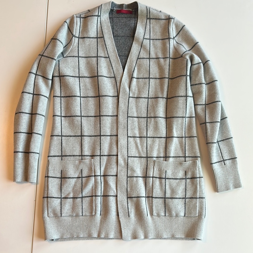 Grey window pane Shawl - W size S (long)